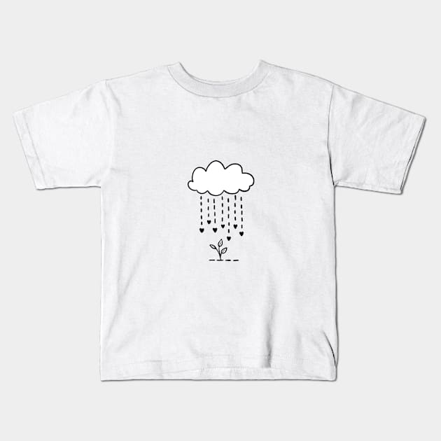 Raining love Kids T-Shirt by bigmomentsdesign